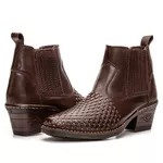 Botina Masculina em Couro - Café -(Ref.: 25033café) - Imagem 4