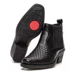 Botina Masculina em Couro - Preto -(Ref.: 25033preto) - Imagem 4
