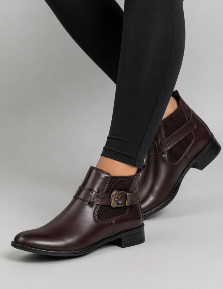 Bota Feminina Chelsea em Couro Látego Confortável Marrom - (Ref.: 7391LatCafe) - Imagem 7