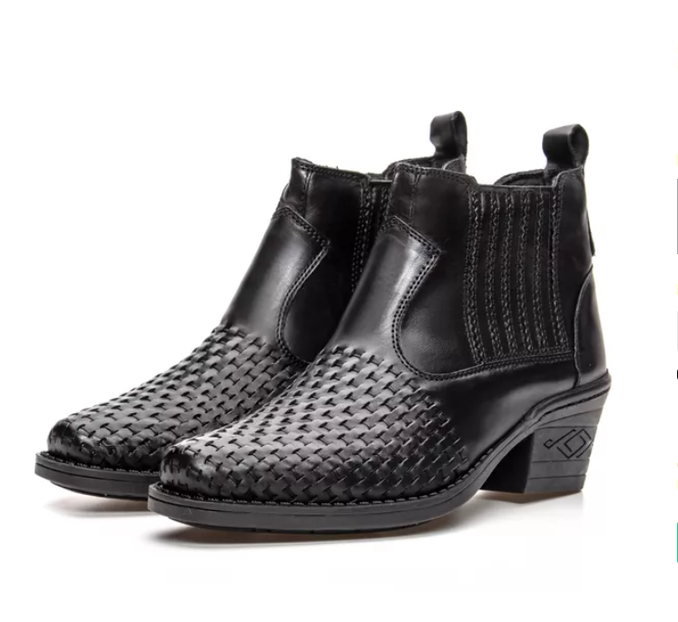 Botina Masculina em Couro - Preto -(Ref.: 25033preto)