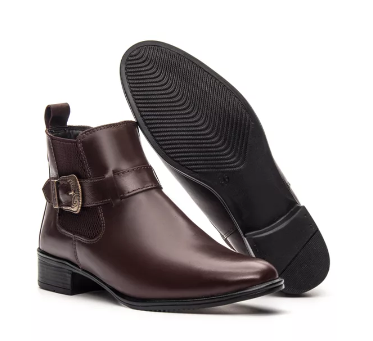 Bota Feminina Chelsea em Couro Látego Confortável Marrom - (Ref.: 7391LatCafe) - Imagem 2