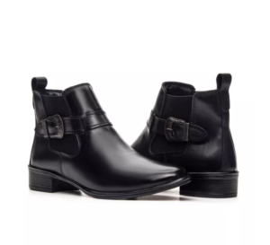 Bota Feminina Chelsea em Couro Confortável Preta - (Ref.: 7391Preto)