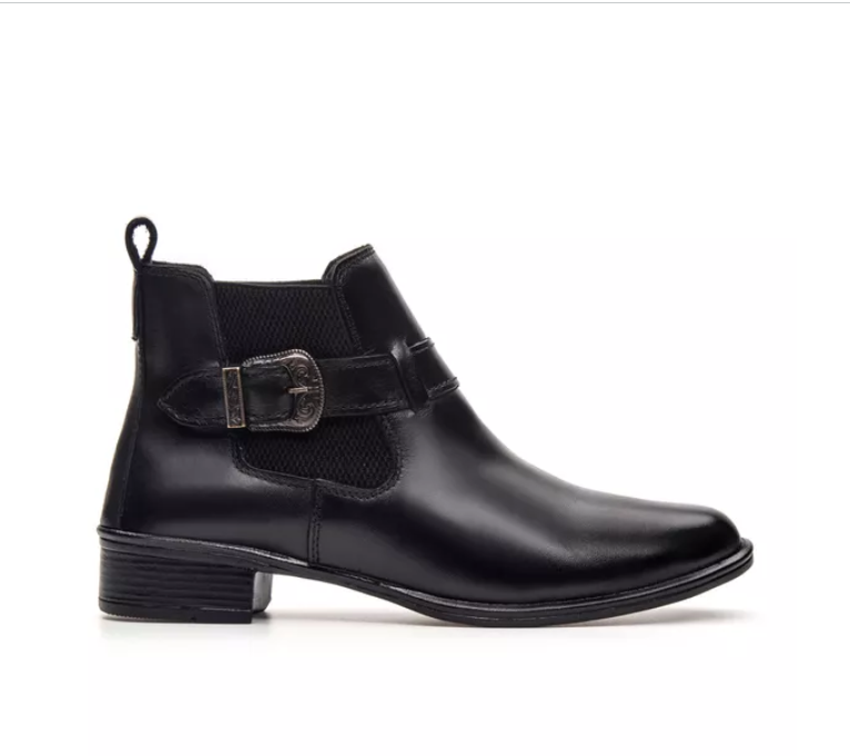 Bota Feminina Chelsea em Couro Confortável Preta - (Ref.: 7391Preto) - Imagem 3