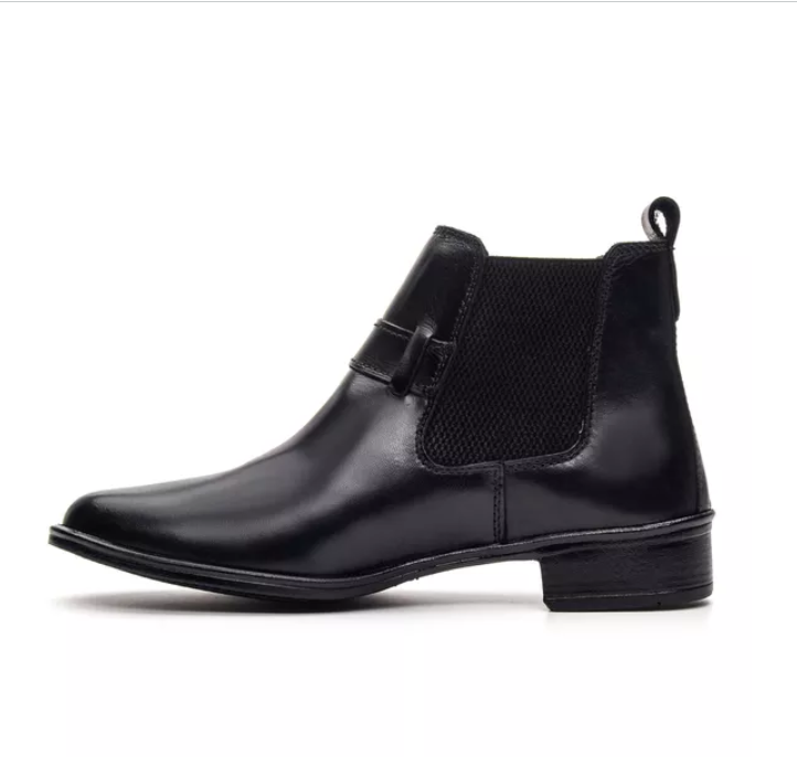 Bota Feminina Chelsea em Couro Confortável Preta - (Ref.: 7391Preto) - Imagem 4
