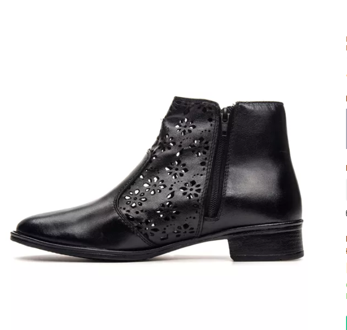 Bota Feminina em Couro Detalhe em Laser - Preto (Ref.: 7395preto) - Imagem 3