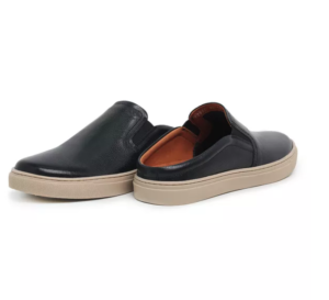 Tênis Masculino Mule Calça Fácil Couro Legitimo Iate Preto (Ref.: 12060Preto)